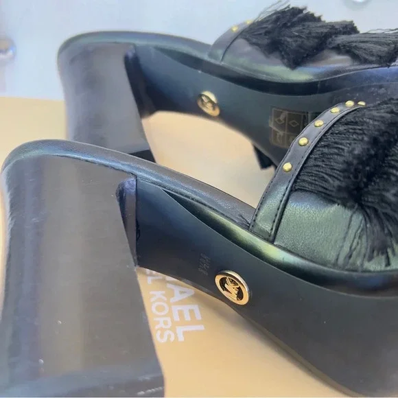 Michael Kors Black Tassel Fringe Mule Heels - Picture 5 of 6